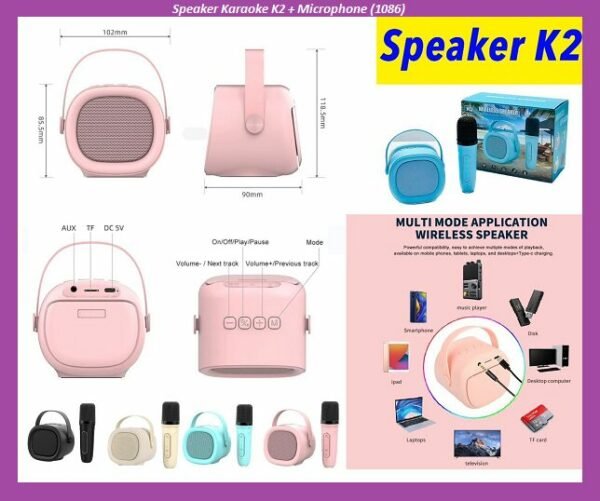 Speaker Karaoke K2 + Microphone (1086)