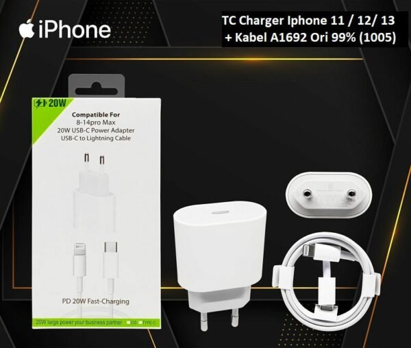 TC Charger Iphone 11 / 12/ 13 + Kabel A1692 Ori 99% (1005)