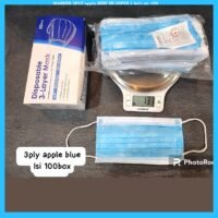MASKER 3PLY apple BIRU ISI 50PCS 1 koli isi 100
