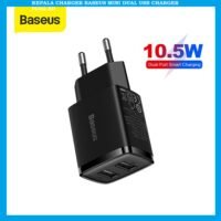 KEPALA CHARGER BASEUS MINI DUAL USB CHARGER PLUG EU 10.5W