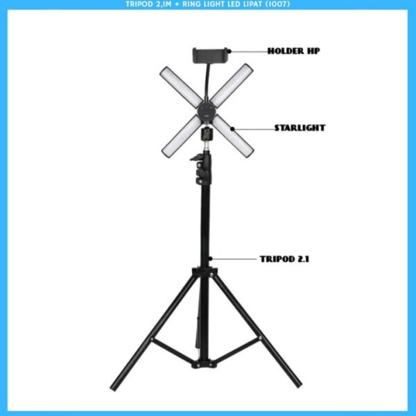 TRIPOD 2,1M + RING LIGHT LED LIPAT (1007)