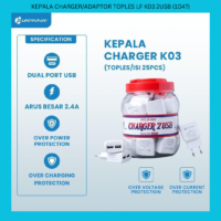 KEPALA CHARGER/ADAPTOR TOPLES LF K03 2USB (1047)