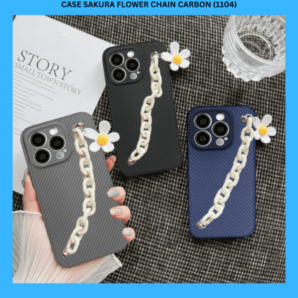 CASE SAKURA FLOWER CHAIN CARBON (1104)