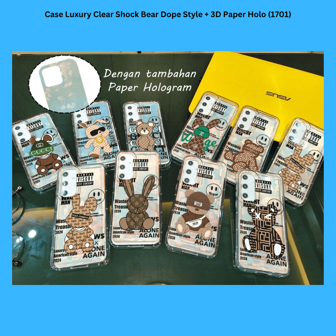 Case Luxury Clear Shock Bear Dope Style + 3D Paper Holo (1701)