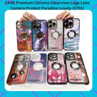 CASE Premium Chrome Clearview Logo Lens Camera Protect Paradise Lovely (1701)
