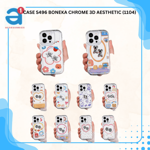 CASE S496 BONEKA CHROME 3D AESTHETIC (1104)