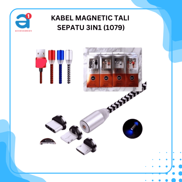 KABEL MAGNETIC TALI  SEPATU 3IN1 (1079)