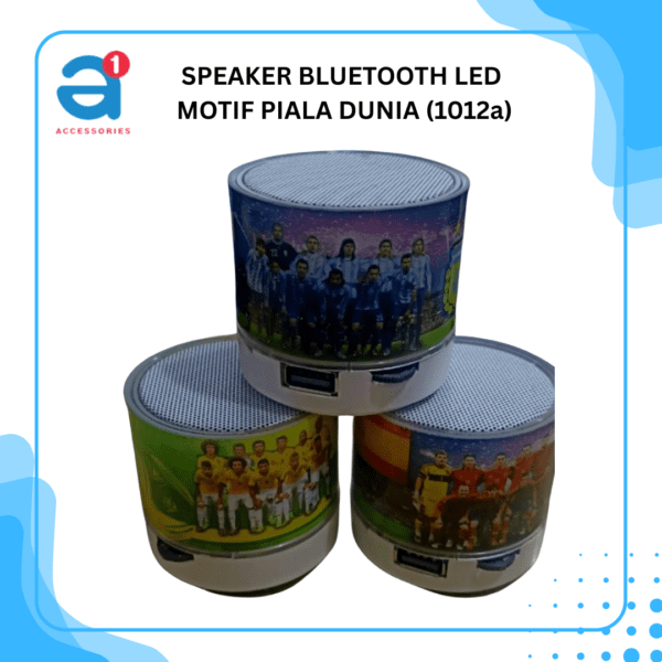 SPEAKER BLUETOOTH LED  MOTIF PIALA DUNIA (1012a)