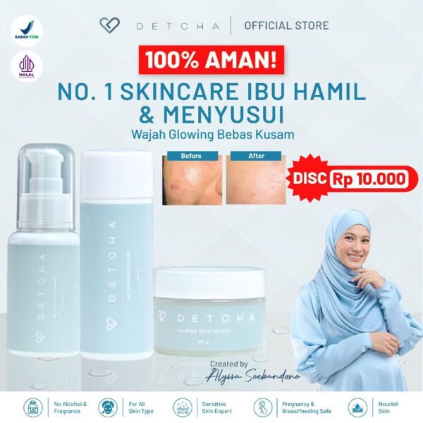 Detcha Calming Series Skincare Ibu Hamil Dan Menyusui Aman Untuk Kulit Sensitif | Mencerahkan Dan Menghidrasi Bebas Kulit Kusam