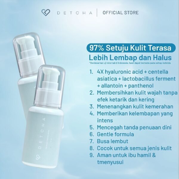 [2 Pcs] DETCHA Calming Facial Wash NON SLS 5X Menghidrasi Kulit Membersihkan Wajah Sampai Pori-pori - Gambar 8