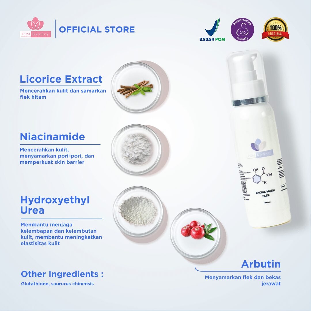 PRM Luxury Facial Wash Flek Kemasan Putih 100ml - Gambar 3