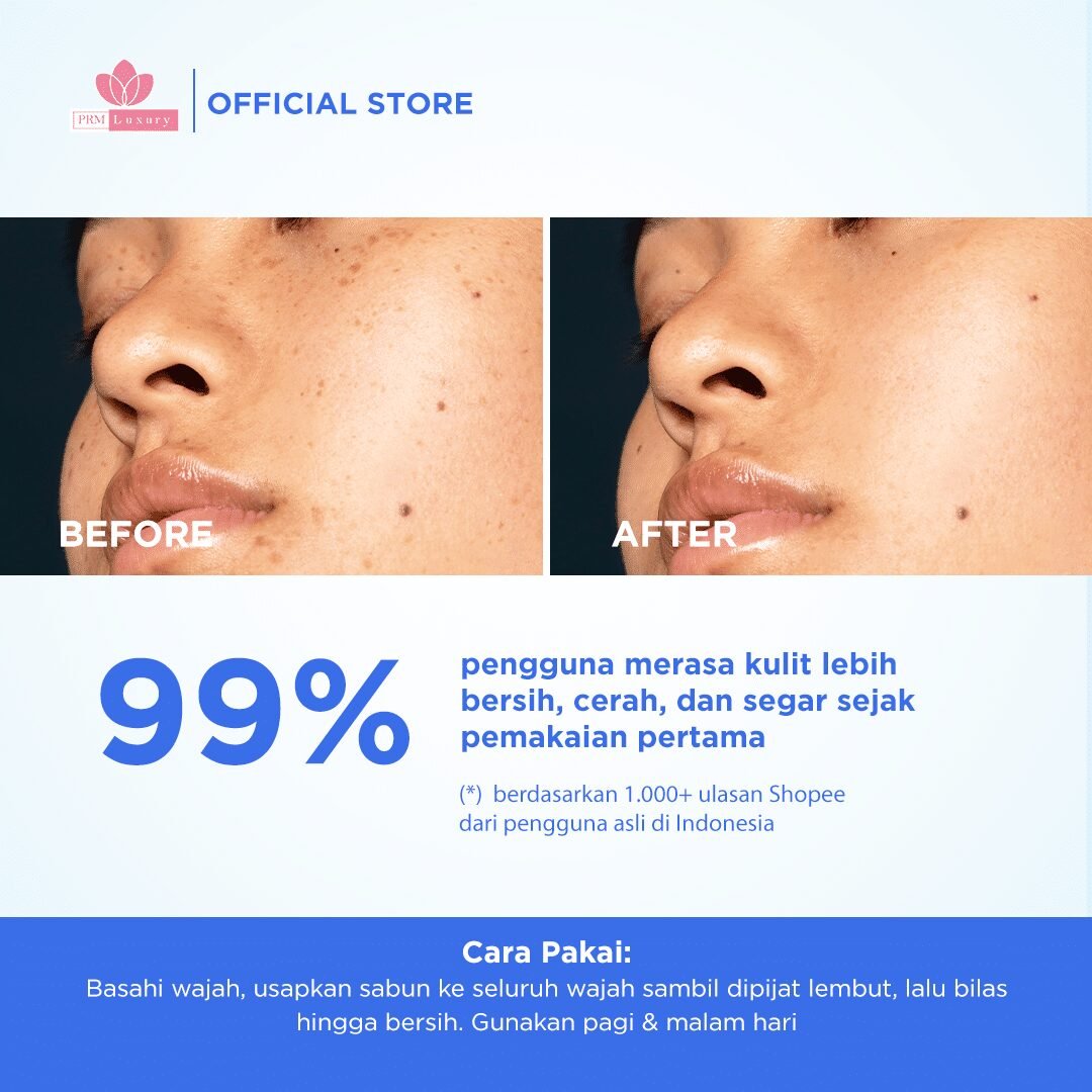 PRM Luxury Facial Wash Flek Kemasan Putih 100ml - Gambar 4