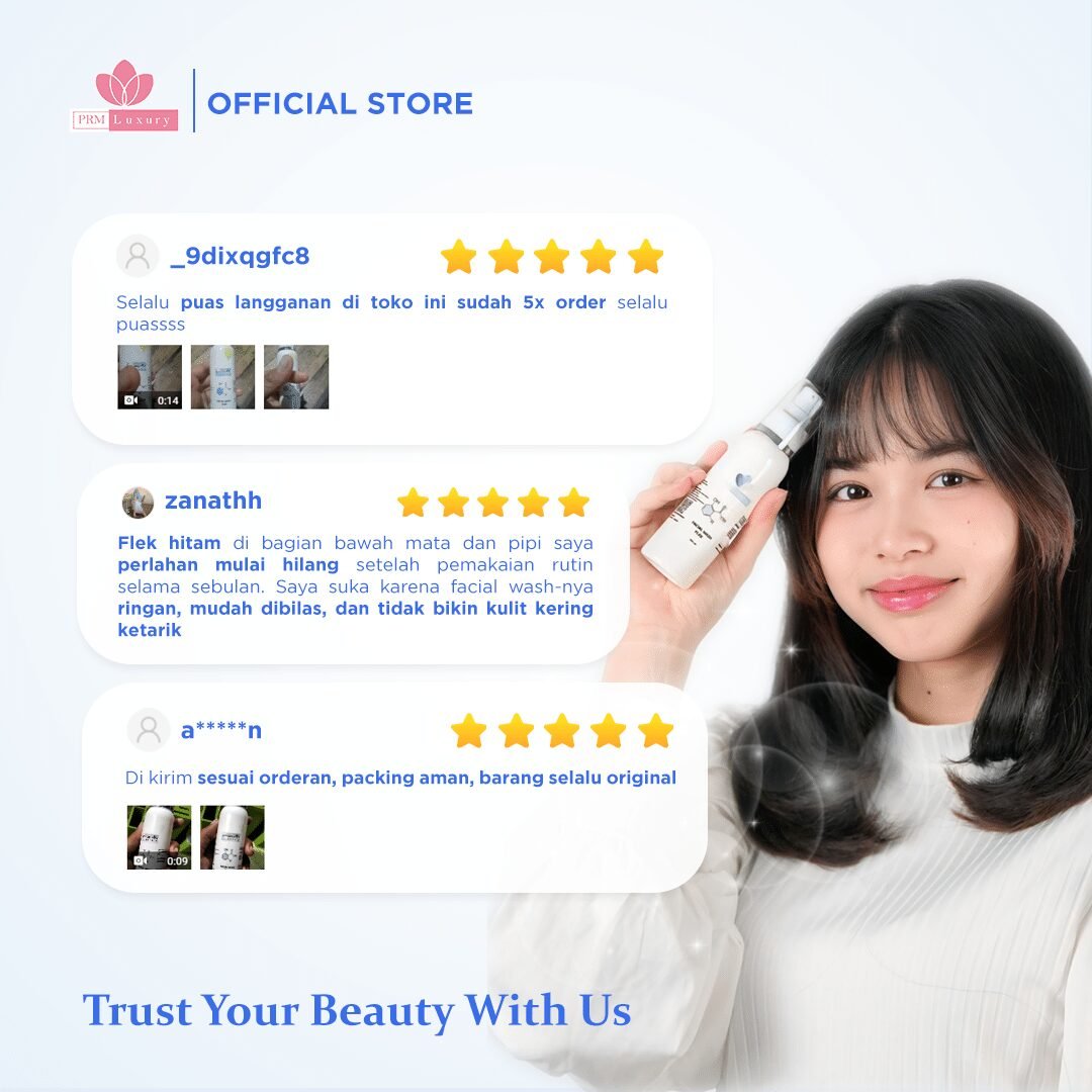 PRM Luxury Facial Wash Flek Kemasan Putih 100ml - Gambar 5