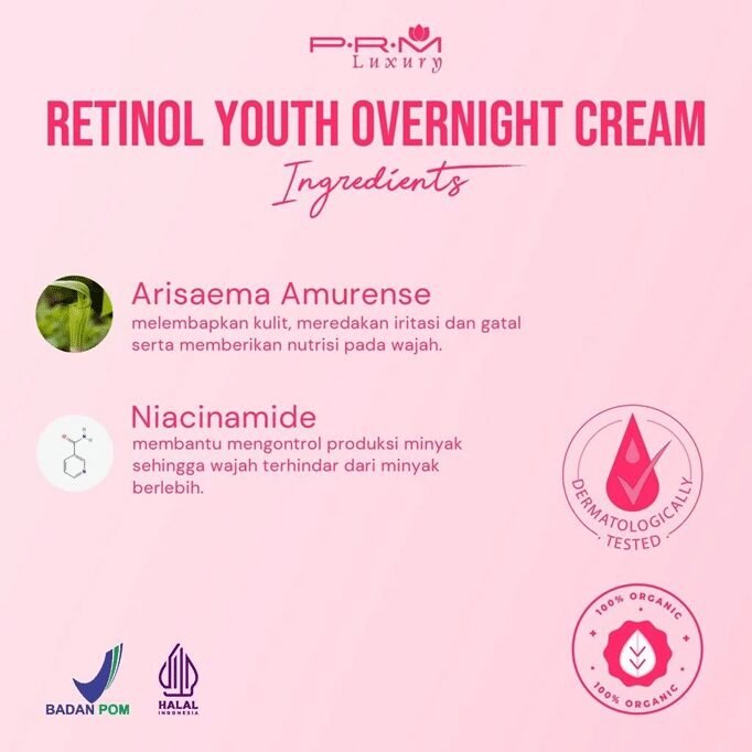 PRM Luxury Retinol Overnight Youth Booster Gel 10g - Gambar 3