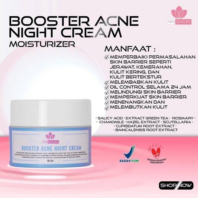 PRM Luxury Booster Acne Night Cream 15g - Gambar 3