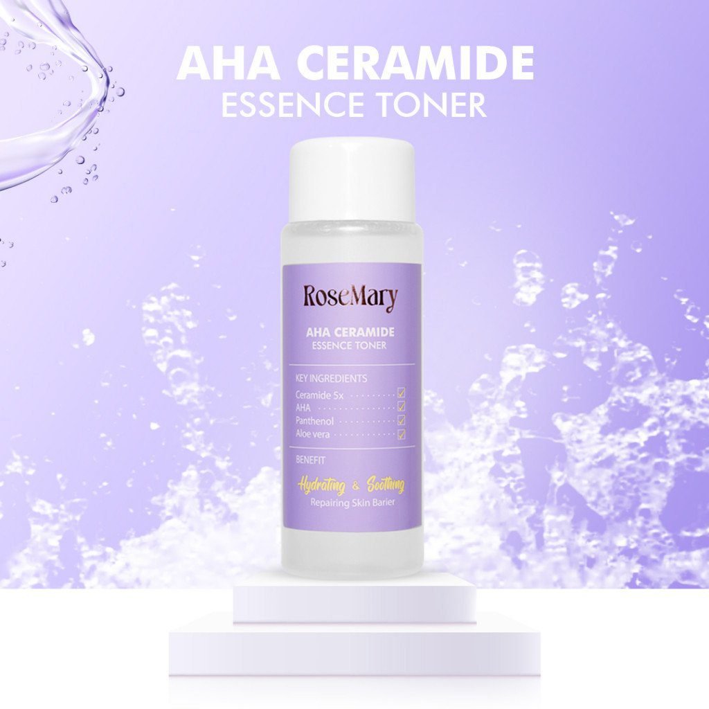 ROSEMARY AHA Ceramide Essence Toner 100 ml | Brightening Toner | Soothing Toner | Barrier toner | Exfoliating toner toner badan face mist hydrating AHA Toner - Gambar 9