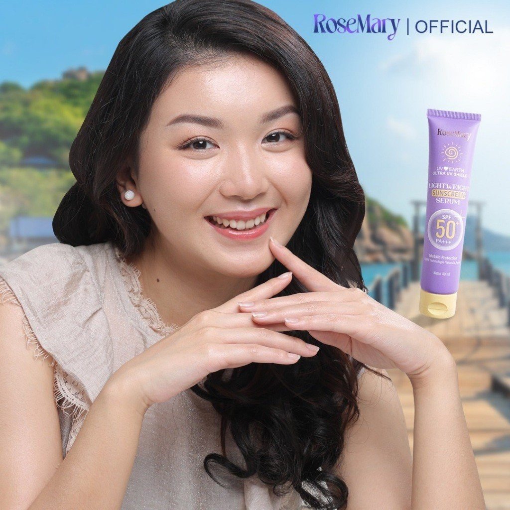 ROSEMARY- 5 Pcs Paket-Skincare Glowing Bundle Serum Moisturizer Gel Toner Sunscreen Powder Cream ACNE Bruntusan Brightening Kusam Radang Merah Minyak Komedo Regenerasi Halus Fresh Sleeping Mask Noda Hitam - Gambar 5