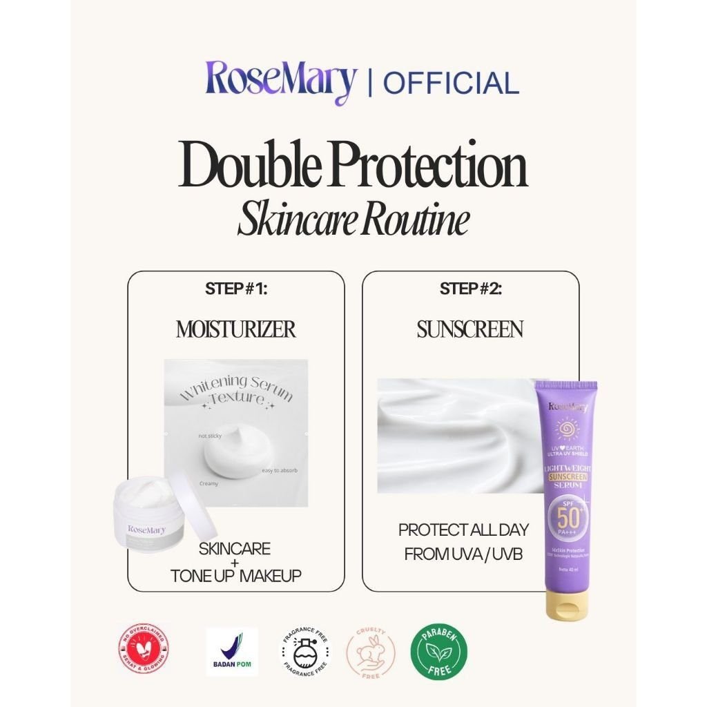 Rosemary Snow White Moisturizing Cream Mencerahkan Melembabkan Atasi Bekas Jerawat Flek Hitam - Gambar 7