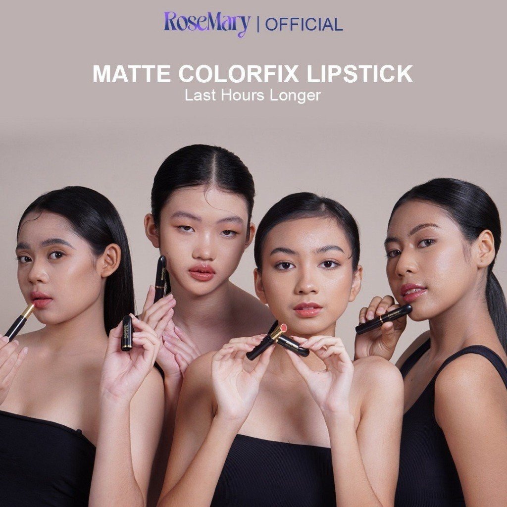 ROSEMARY Matte Colorfix - Lipstik Tahan Lama | Lipstik Matte | Pewarna bibir | Bibir Lembab Color Sensational Ultimatte Lipstick Make Up 2.7gr Lipstick Dengan Formula Ringan & Nyaman - Gambar 2
