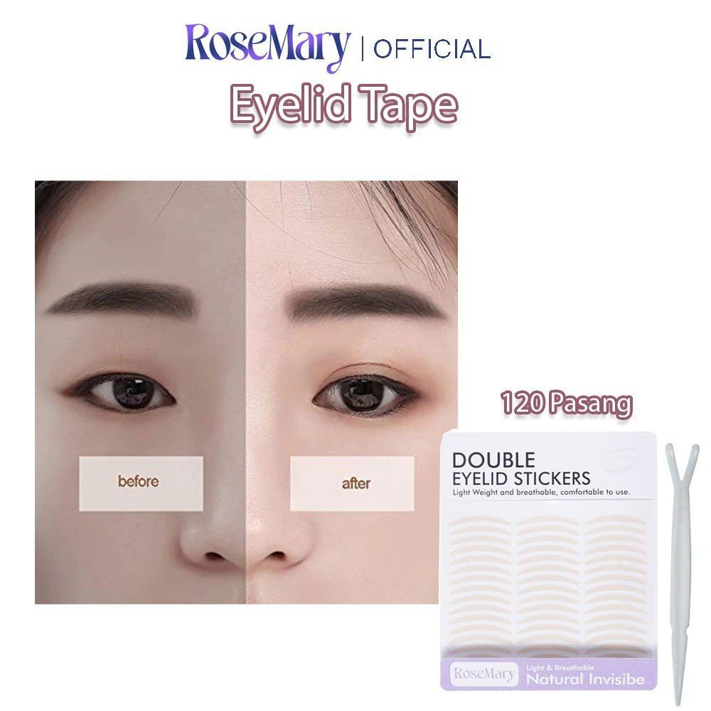 Rosemary Eyelid Tape Scoot Mata Isi 120 Pasang Lipatan Mata Scocth Mata Invisible Eyelid Tape LEM STIKER KELOPAK SELOTIP - Gambar 4