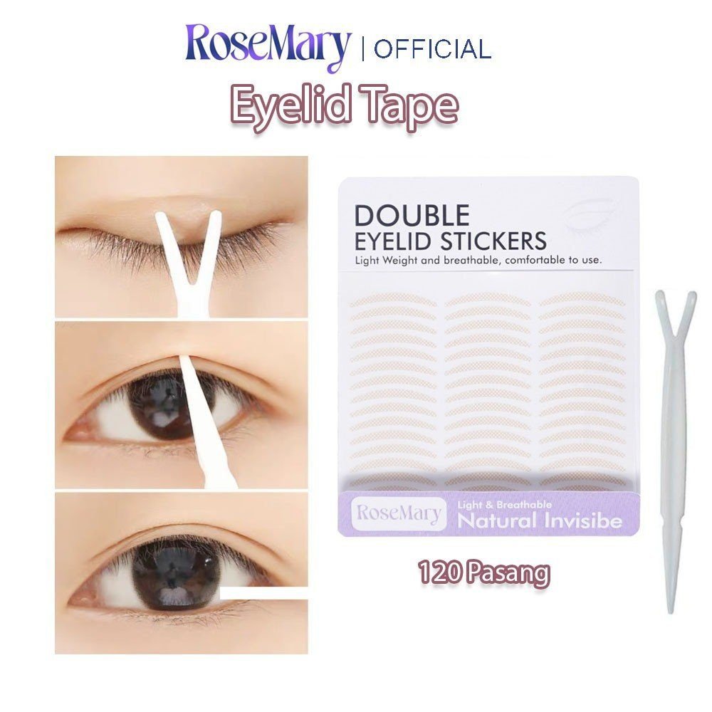 Rosemary Eyelid Tape Scoot Mata Isi 120 Pasang Lipatan Mata Scocth Mata Invisible Eyelid Tape LEM STIKER KELOPAK SELOTIP