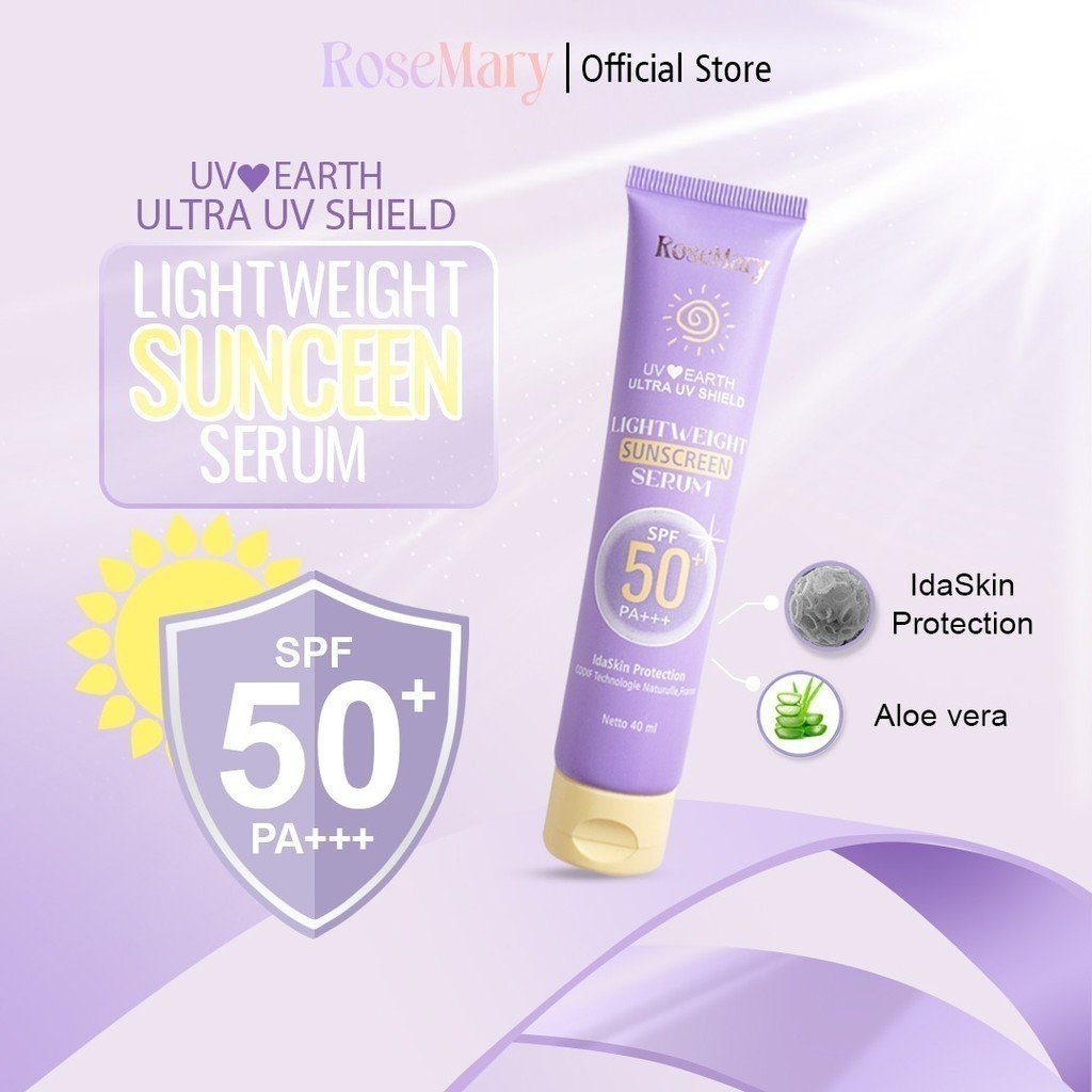 Rosemary LightWeight Sunscreen Serum Spf 50+ PA+++ 40ml Tidak Lengket Ringan Melembabkan Kulit - Gambar 8