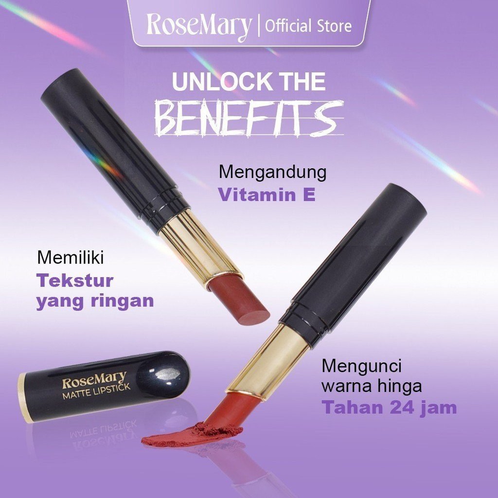 ROSEMARY Matte Colorfix - Lipstik Tahan Lama | Lipstik Matte | Pewarna bibir | Bibir Lembab Color Sensational Ultimatte Lipstick Make Up 2.7gr Lipstick Dengan Formula Ringan & Nyaman - Gambar 9