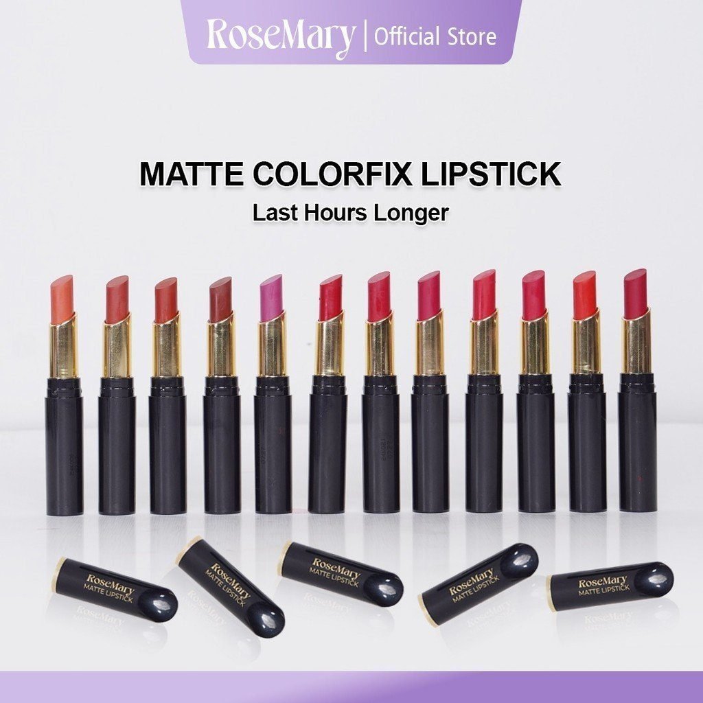 ROSEMARY Matte Colorfix - Lipstik Tahan Lama | Lipstik Matte | Pewarna bibir | Bibir Lembab Color Sensational Ultimatte Lipstick Make Up 2.7gr Lipstick Dengan Formula Ringan & Nyaman - Gambar 3