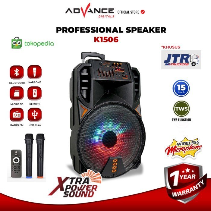 Advance k1506 Speaker Meeting Bluetooth Salon Aktif 15" Gratis Mic