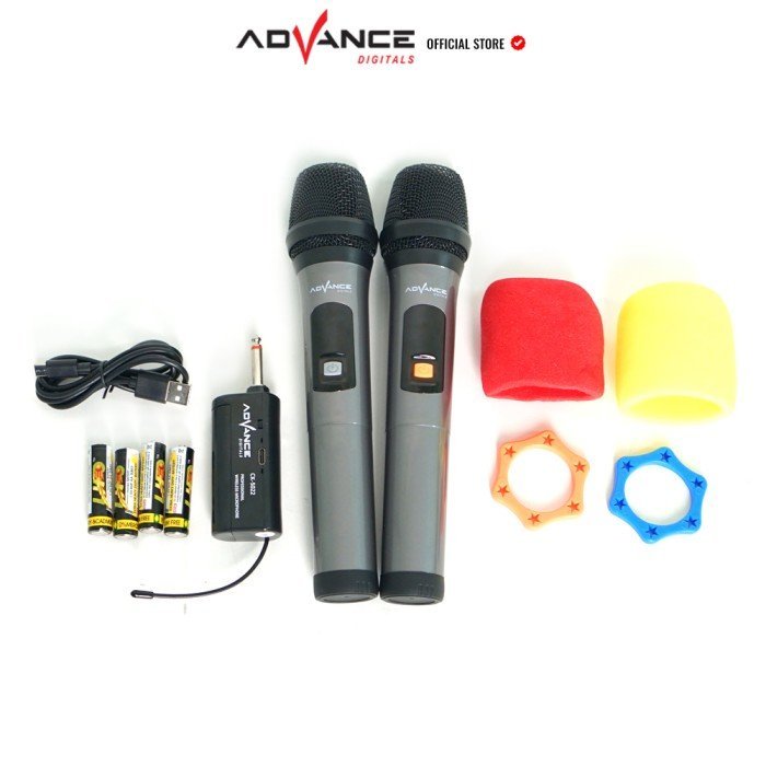 Advance Mic Ck-5022 Microphone Profesional Wireless Dual 2 Mic Duet - Gambar 4