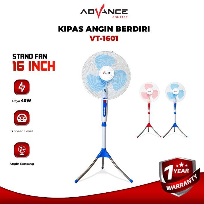 Kipas Angin Advance Stand Fan Votre VT-1601 Garansi 1 Tahun - Gambar 2