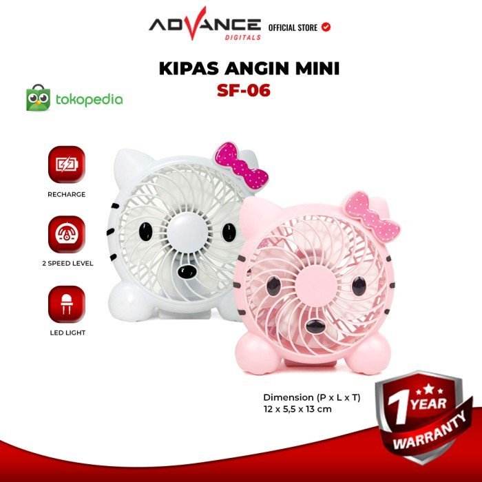 Advance Kipas Mini USB Karakter Hello Kity Lucu Portable SF-06 Garansi