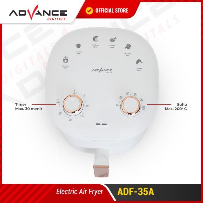 Advance Electric Air Fryer ADF35A / ADF 35A 3.5 Liter Menggoreng Tanpa Minyak - Gambar 5