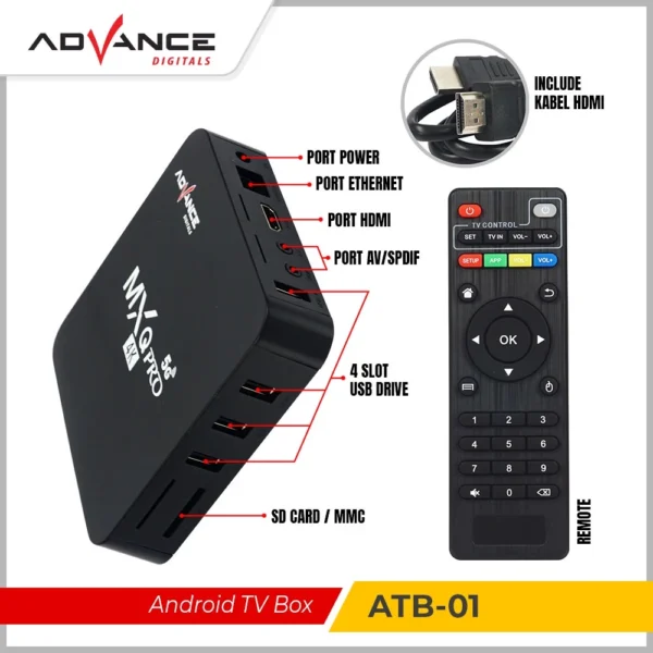 SET TOP BOX ANDROID TV BOX ADVANCE ATB-01 | A1 Accessories