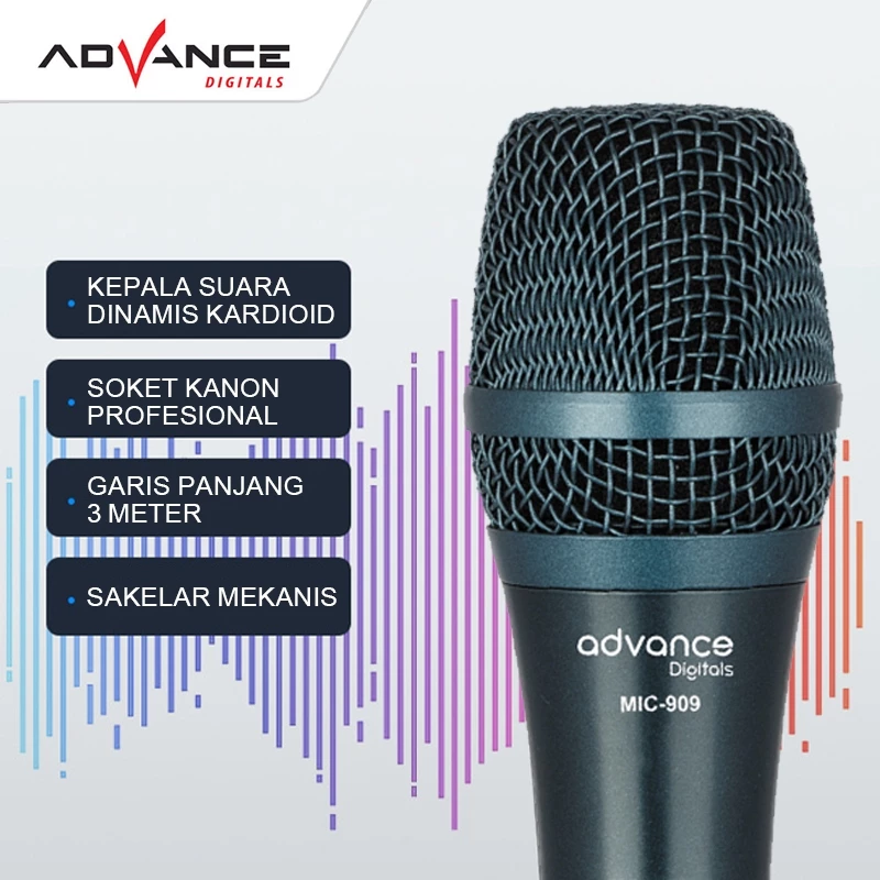 ADVANCE MIC KABEL MIC-909 BLUE - Gambar 9