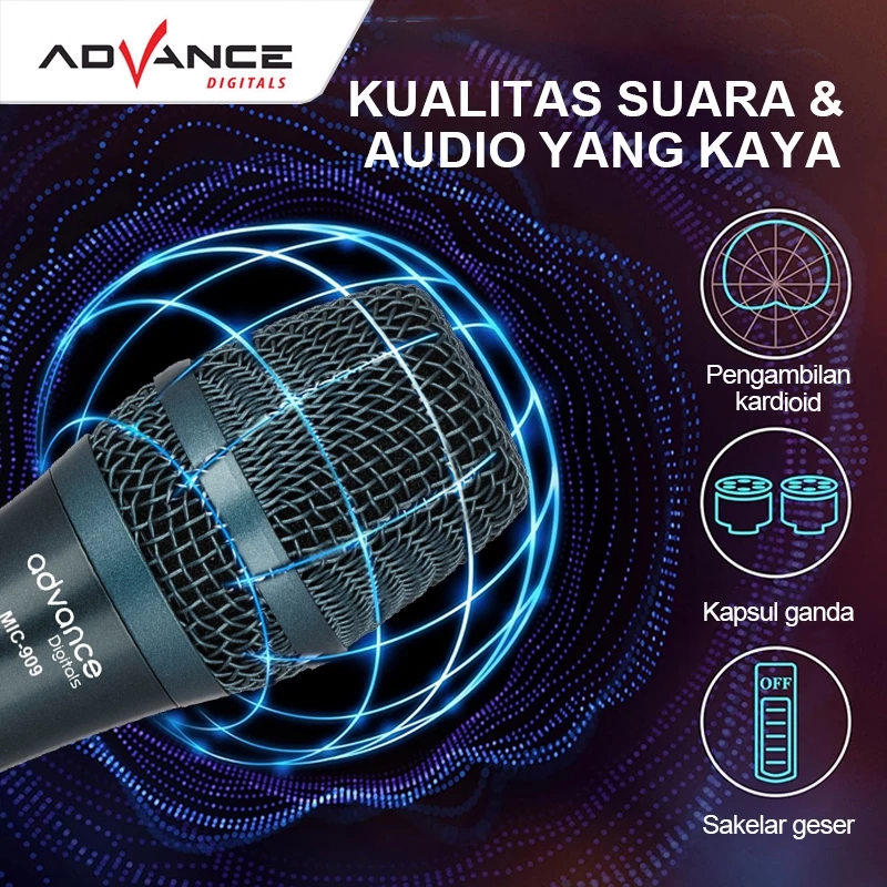 ADVANCE MIC KABEL MIC-909 BLUE - Gambar 8
