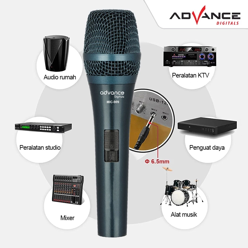 ADVANCE MIC KABEL MIC-909 BLUE - Gambar 4