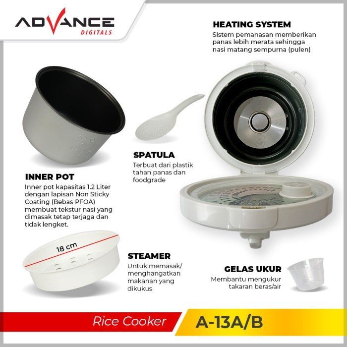 Rice cooker Magic Com Advance A-13 1,2 liter - Gambar 4