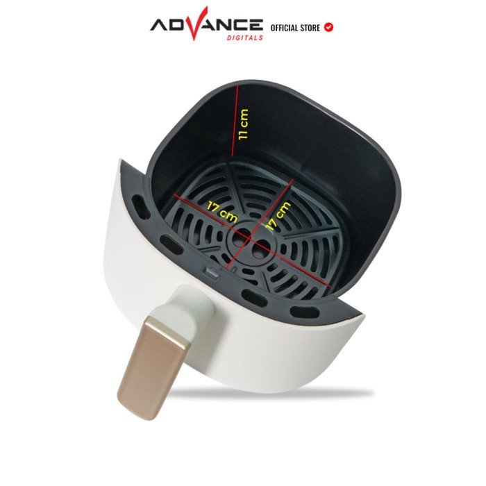 Advance Electric Air Fryer ADF-35D / ADF35D Stainless Wadah 600W 3.5L Garansi Resmi 1 Tahun - Gambar 5