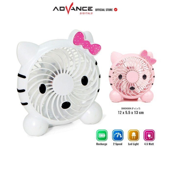 Advance Kipas Mini USB Karakter Hello Kity Lucu Portable SF-06 Garansi - Gambar 2