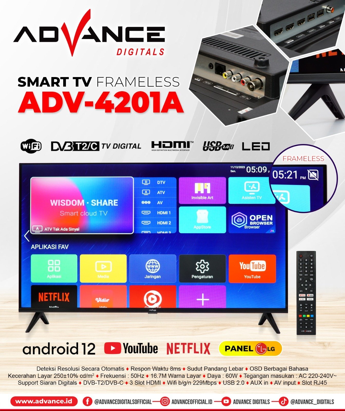 TELEVISI DIGITAL ADVANCE ADV-4201A
