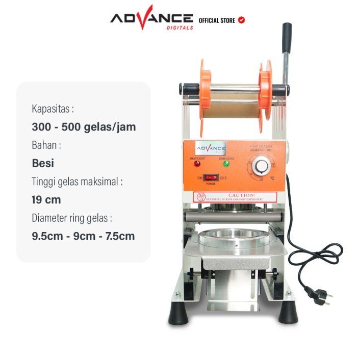 Sealing Machine Advance SLC-200 Cup Sealer mesin press gelas plastik - Gambar 2