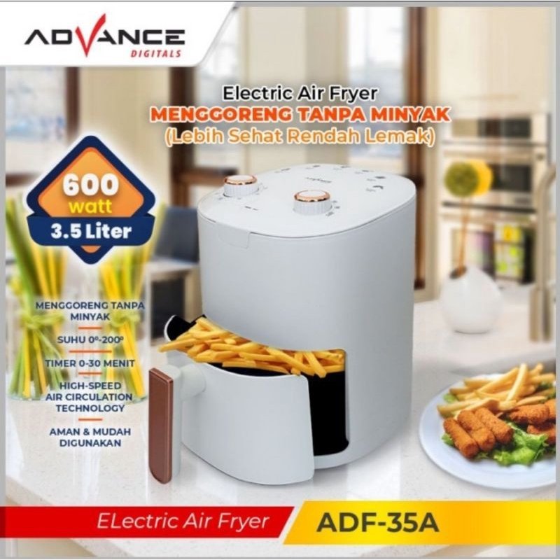 Advance Electric Air Fryer ADF35A / ADF 35A 3.5 Liter Menggoreng Tanpa Minyak