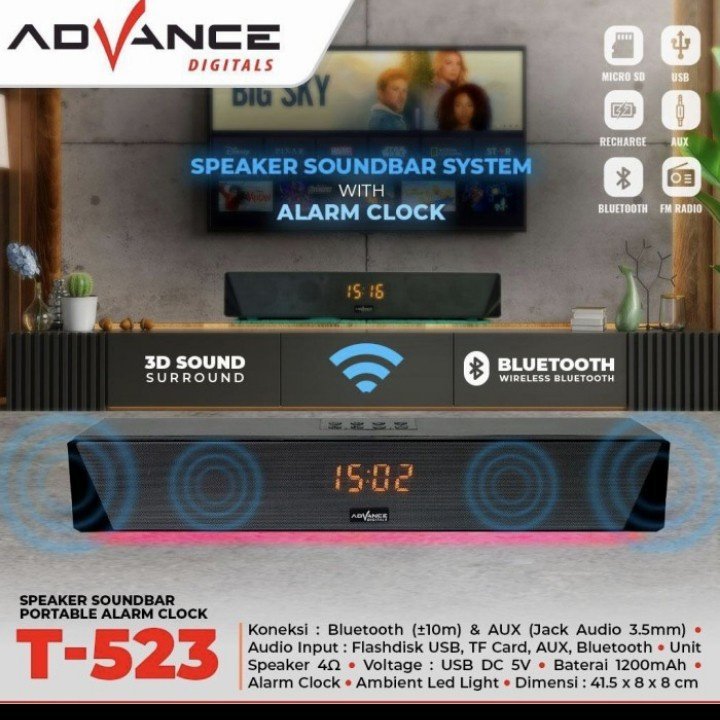 ADVANCE SPEAKER BLUETOOTH T523 SOUNDBAR - Gambar 2