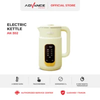 KETEL/ TEKO LISTRIK ADVANCE AK-302 WHITE, KAPASITAS 2 LITER ELECTRIC KETTLE TOUCHSCREEN 850 WATT GARANSI RESMI 1 TAHUN