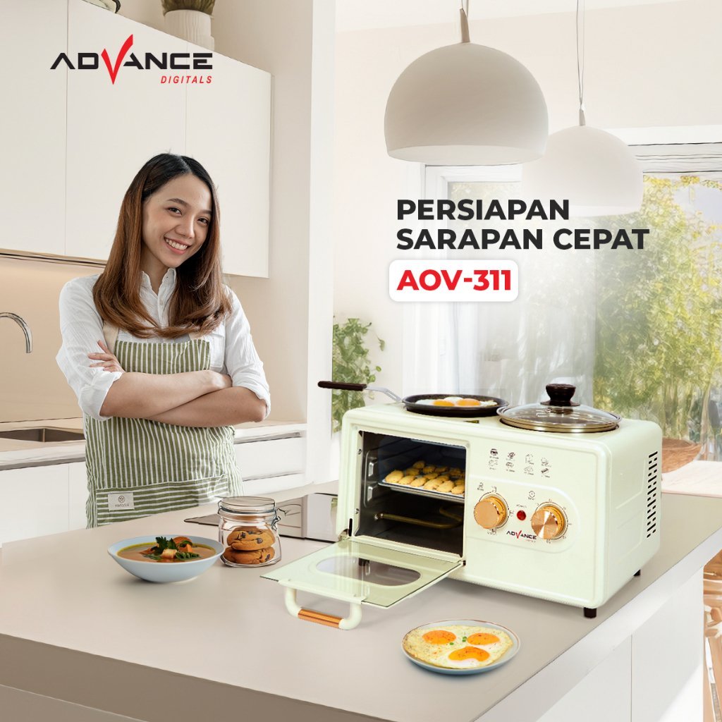 Advance Oven Listrik AOV-311 Multifungsi 3 in 1 Electric Oven Garansi 1 Tahun BREAKFAST MACHINE - Gambar 4