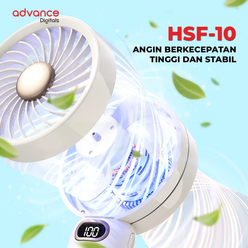 Advance Kipas Angin Mini Turbo HSF-10 High-speed Display LED Adjustable Fan Garansi Resmi 1 Tahun - Gambar 4