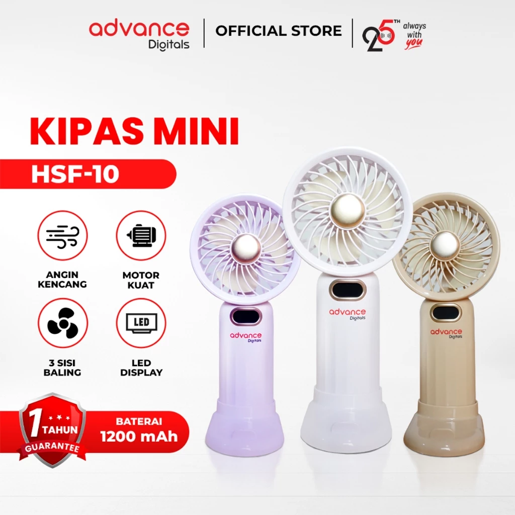 Advance Kipas Angin Mini Turbo HSF-10 High-speed Display LED Adjustable Fan Garansi Resmi 1 Tahun