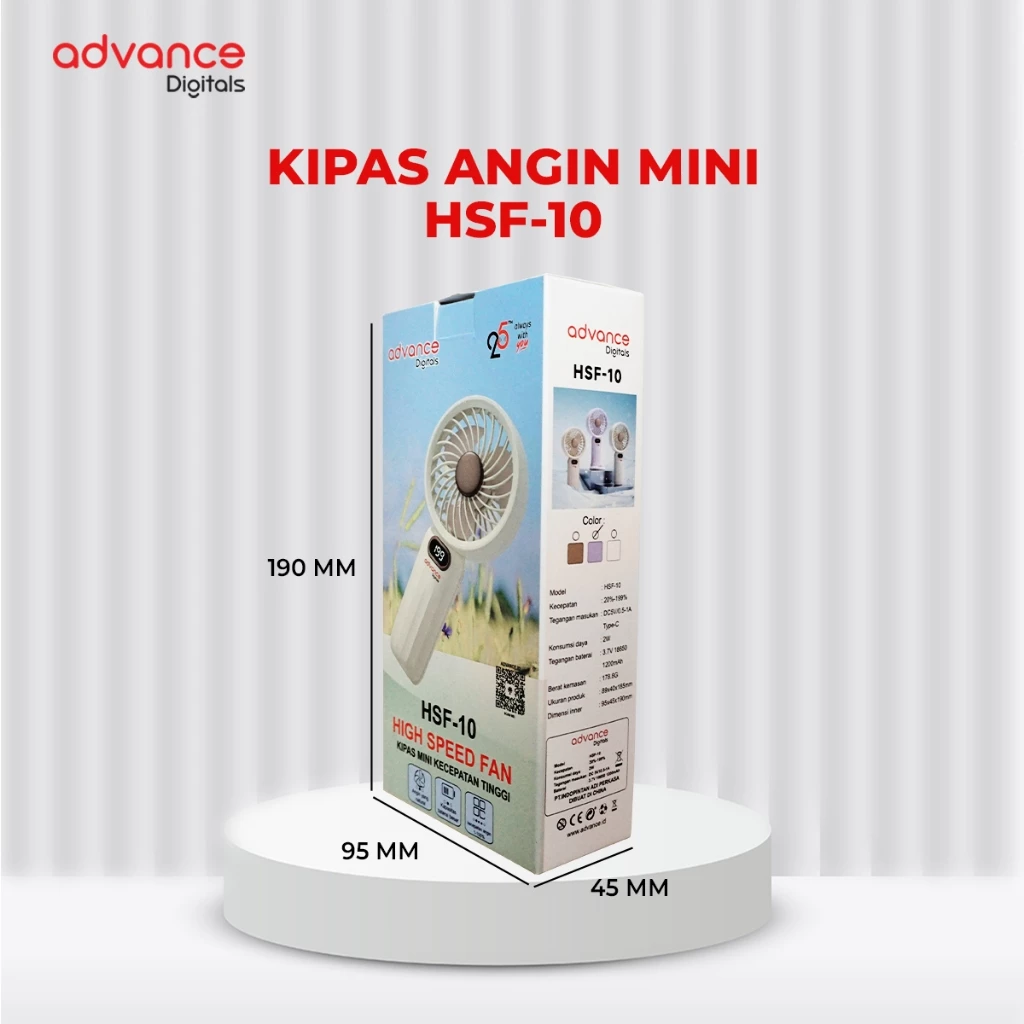 Advance Kipas Angin Mini Turbo HSF-10 High-speed Display LED Adjustable Fan Garansi Resmi 1 Tahun - Gambar 7