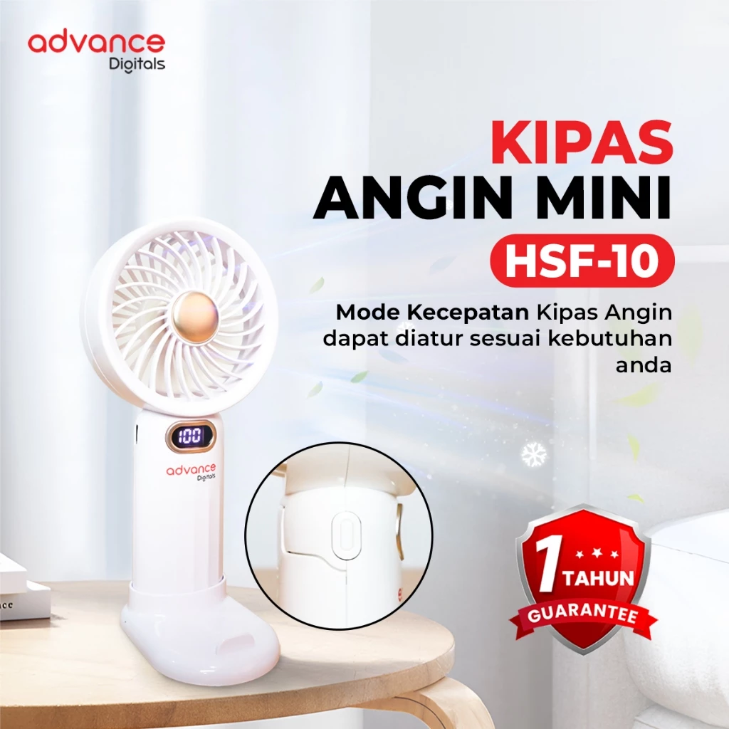 Advance Kipas Angin Mini Turbo HSF-10 High-speed Display LED Adjustable Fan Garansi Resmi 1 Tahun - Gambar 2